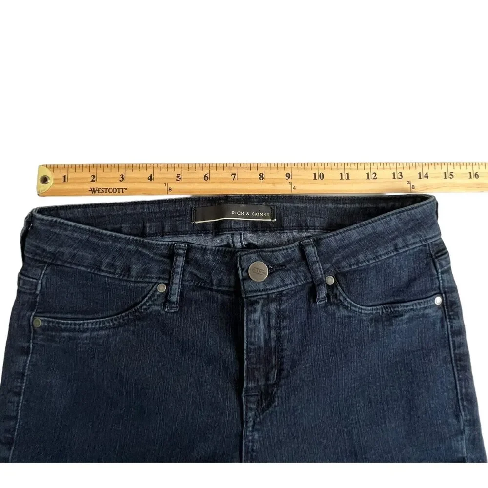 Rich & Skinny‎ Womens Dark Wash Low Rise Skinny Jeans 27